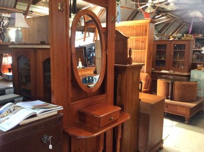 Wooden Dressing Table With Mirror — Secondhand furniture & clothes in Raleigh, NSW