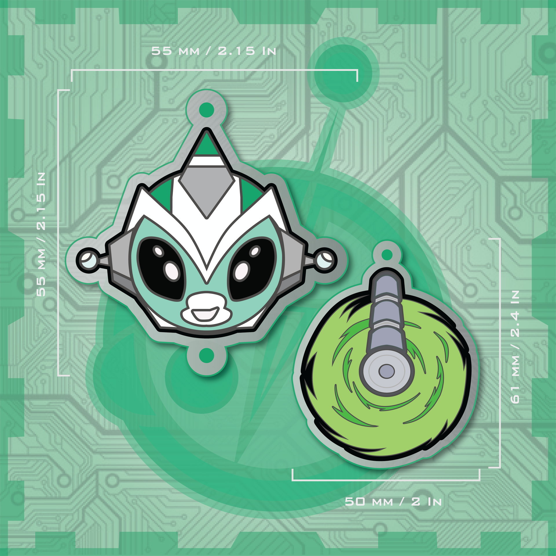 Green Monkey / Saw Charm Set
