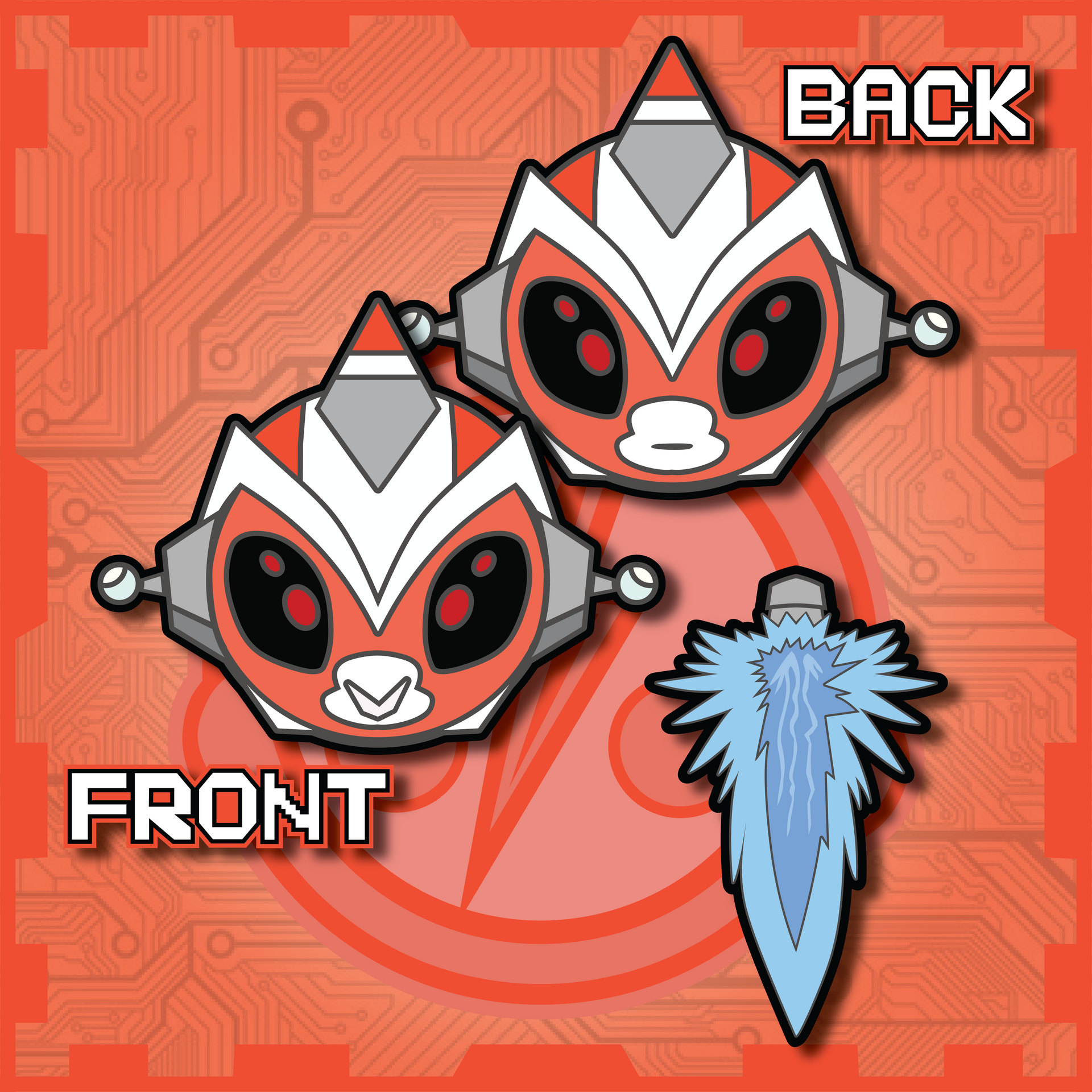 Orange Monkey / Sword Charm Set