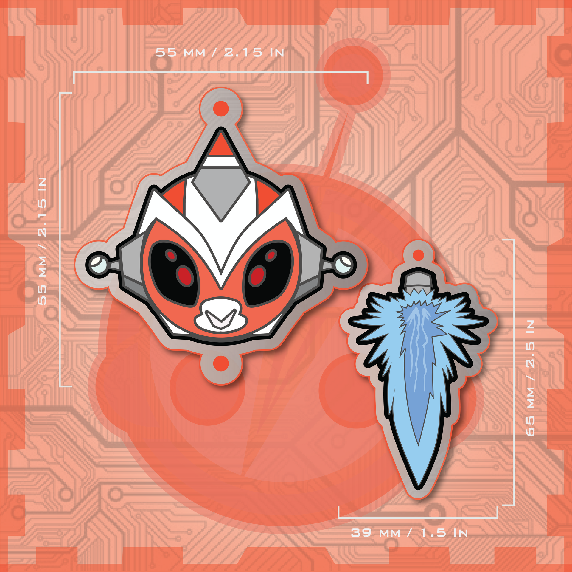 Orange Monkey / Sword Charm Set