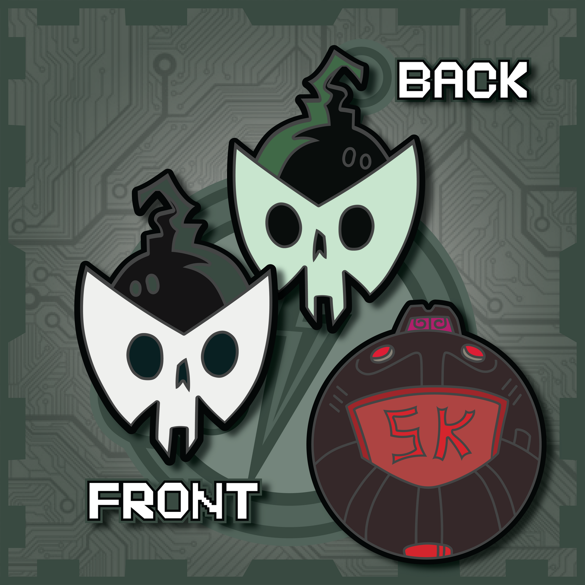 Goop Creature / TV Bot Charm Set