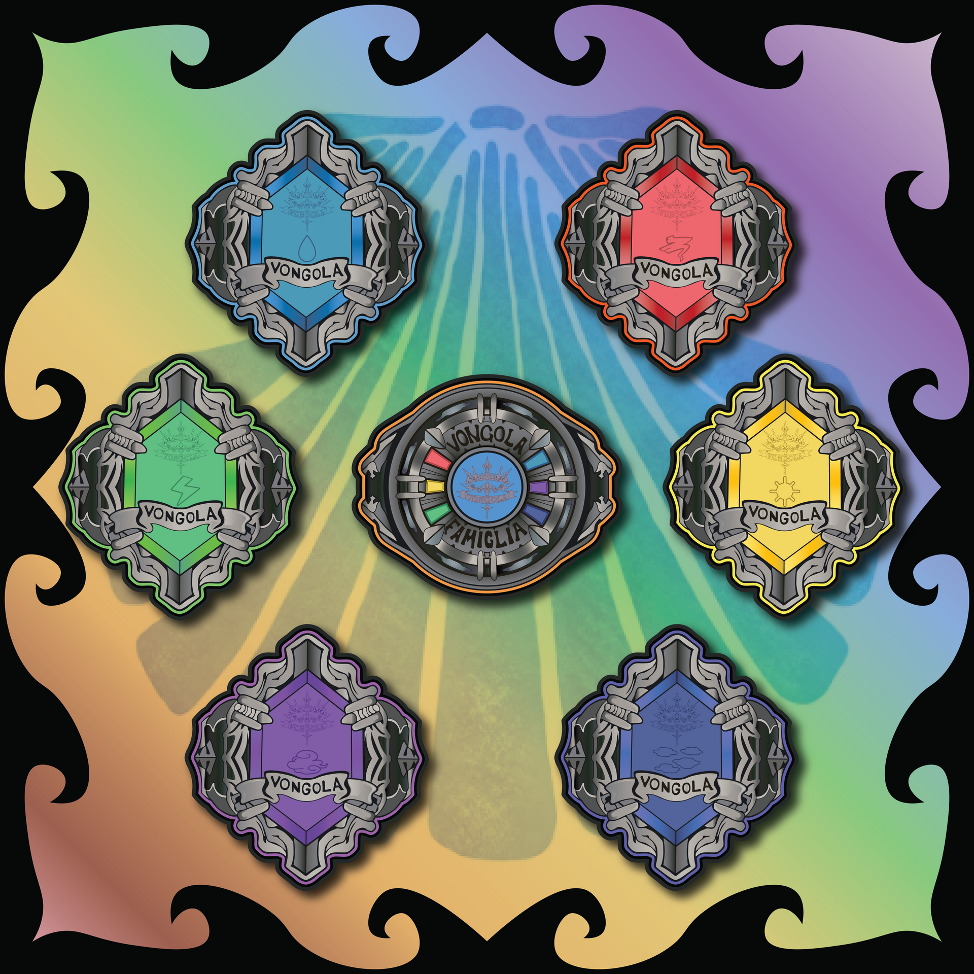 Future Guardian Rings Charm Set
