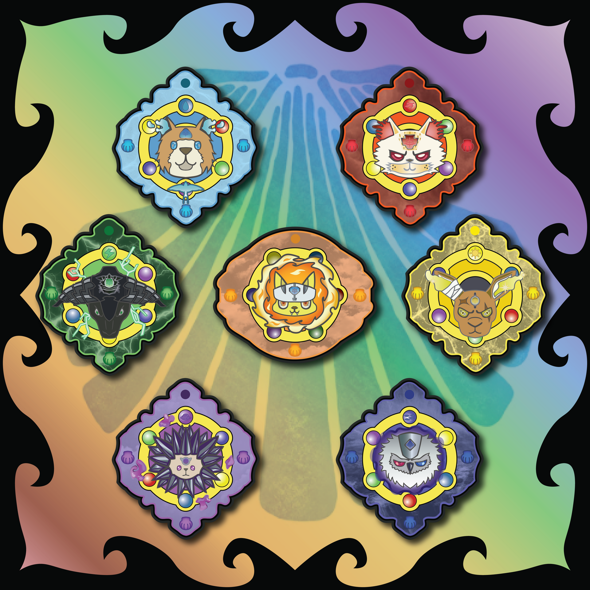 Future Guardian Rings Charm Set