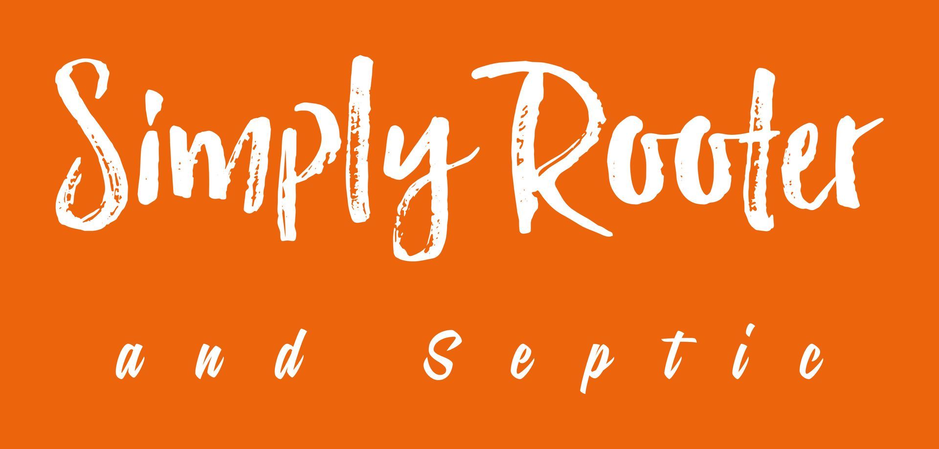 Logo for "Simply Rooter and Septic" in white text on an orange background.