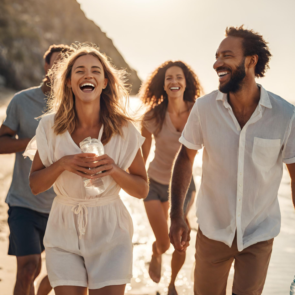 A Group of People Are Walking on the Beach and Laughing — Your Body Revolution in Caloundra, QLD