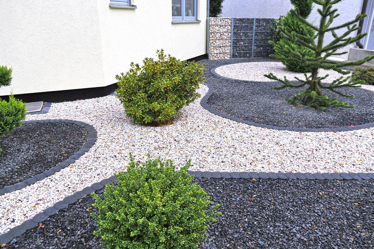 Modern Front Garden with Decorative Gravel — King, NC — Camel City Companies