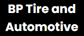 A black background with white text that says bp tire and automotive