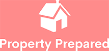 A pink background with a white house and the words `` property prepared ''.