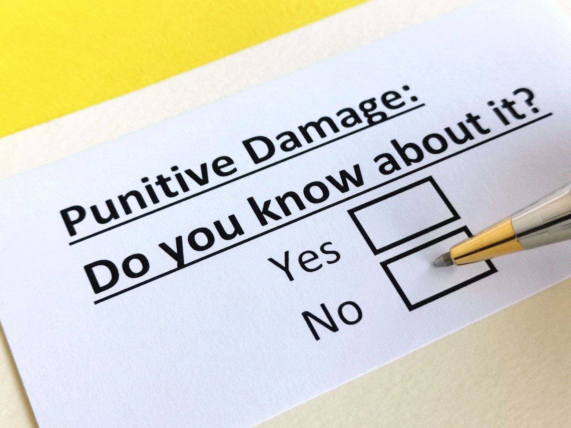 punitive damages - personal injury