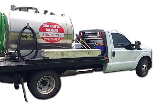 Cary's Septic truck isolated on transparent background