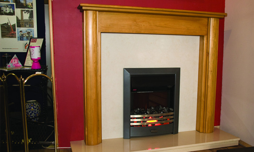 timber fireplace