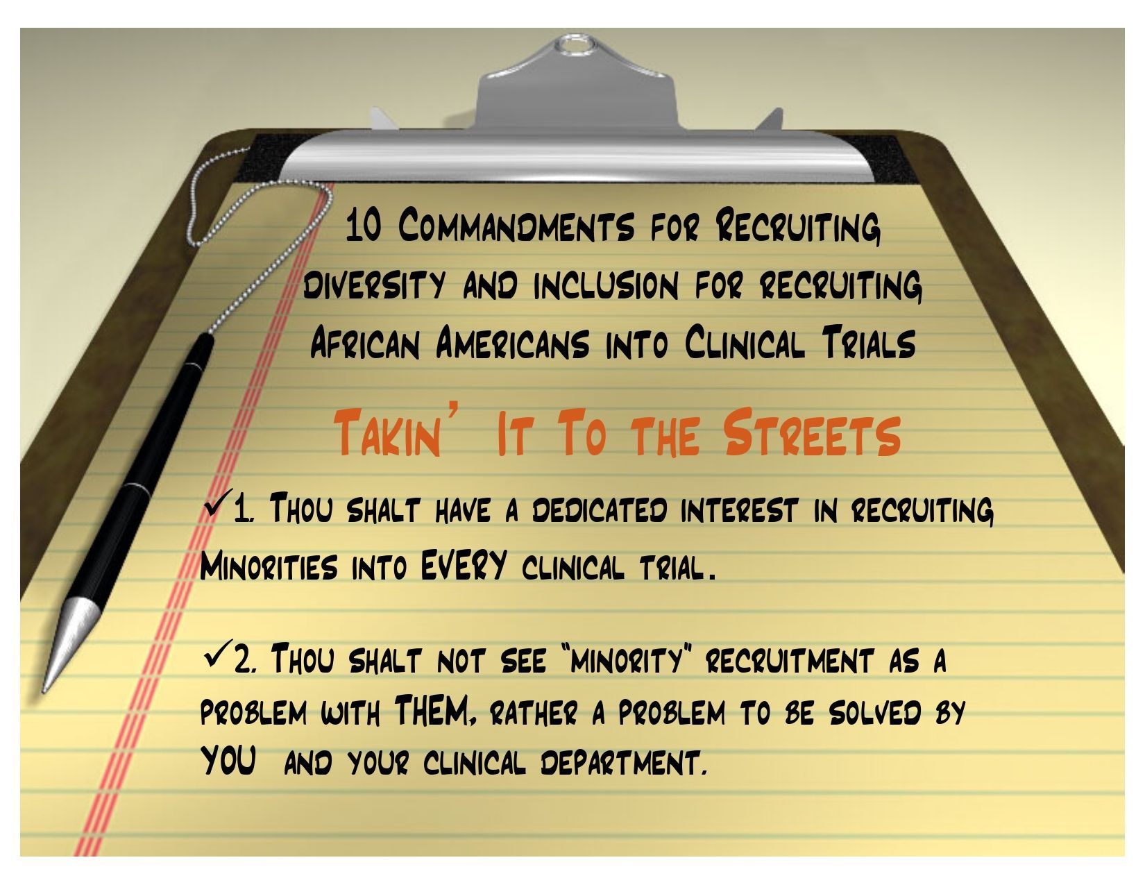 Clipboard with a list titled 