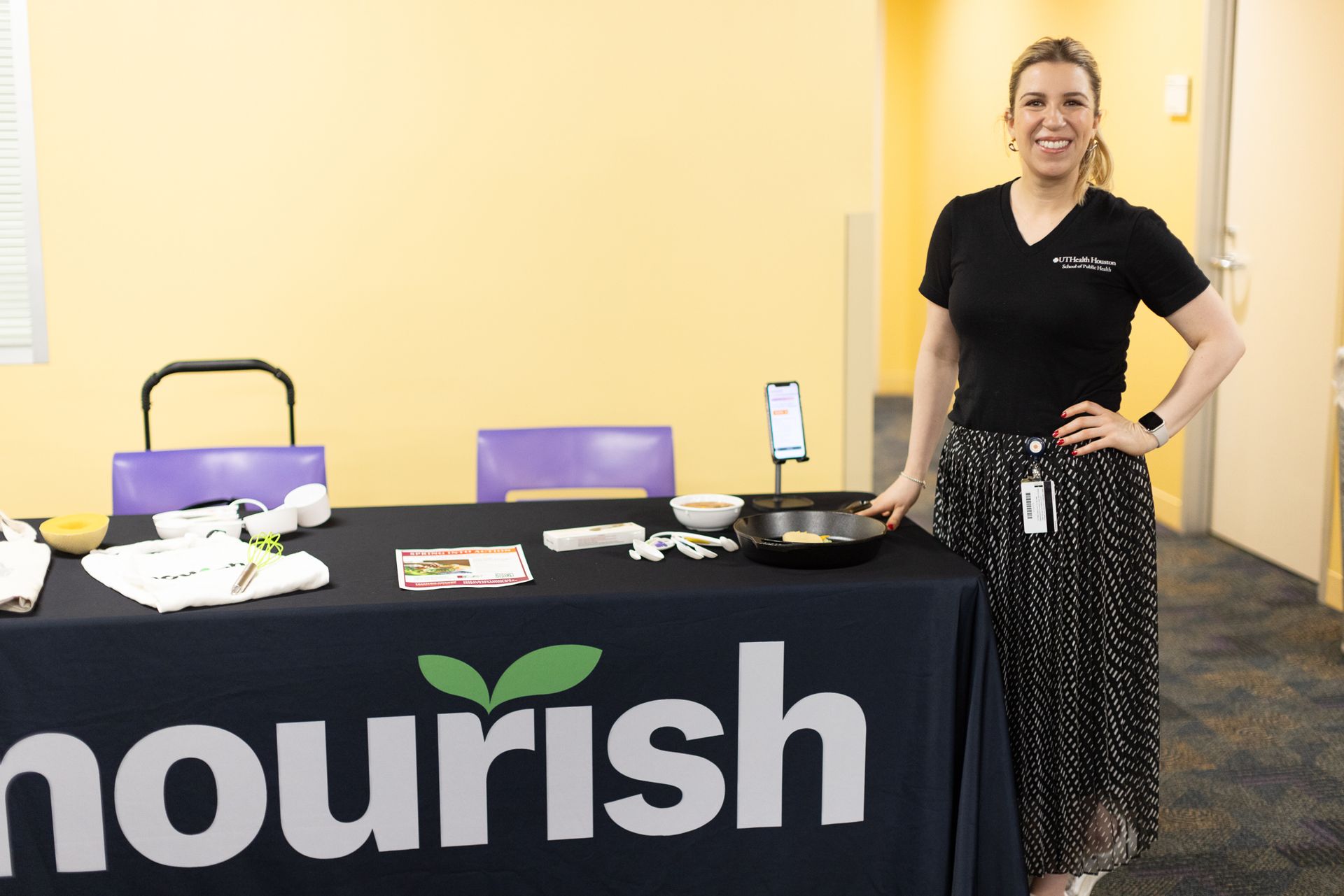 Woman at a table with 