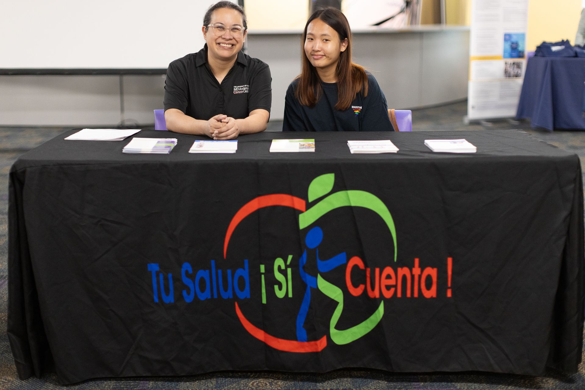 Two people at a table with 