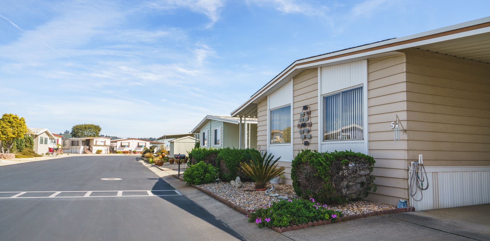 Row of manufactured homes