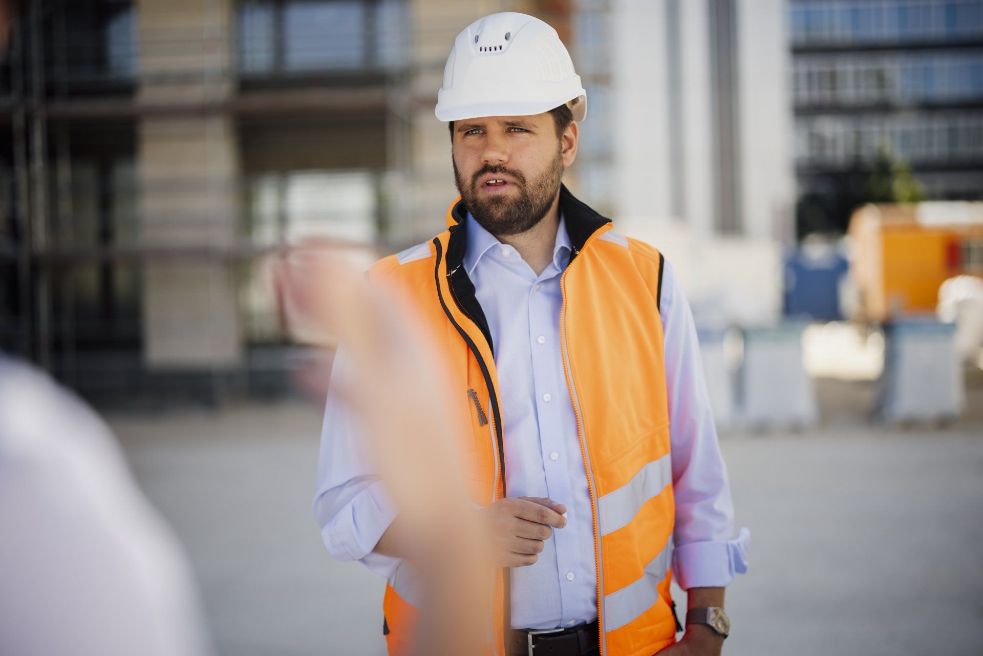 Paul Wandrey auf einer Baustelle in Darmstadt. Foto Tobias Koch