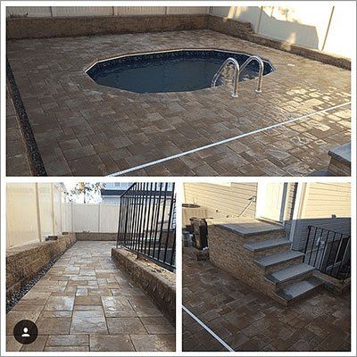 Pool and Retaining Wall Stairs — Project Gallery in Staten Island, NY