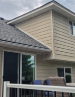 beige siding porch view