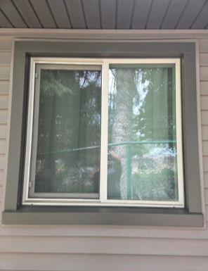 gray house siding - window view
