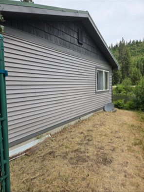 gray house siding - back of house
