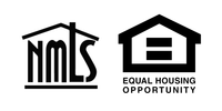 A black and white logo for nmls and equal housing lender