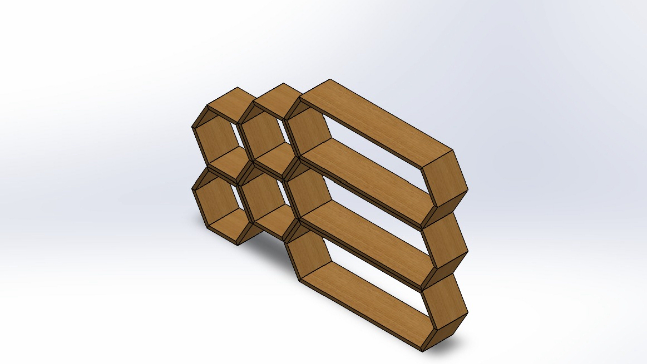 hunajakennohylly parturiin 3dkuva