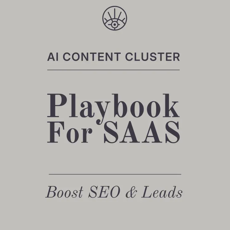 AI content cluster strategy for SaaS growth & SEO text cover.