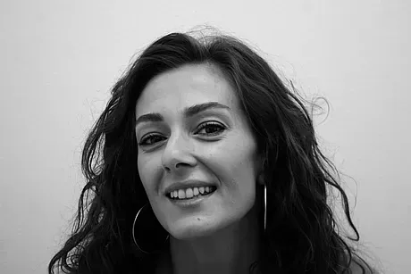 Anna SKTC author and illustrator black and white photo profile.