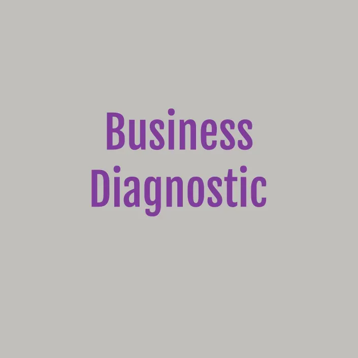 Thumbnail image with 'business diagnostic' in bold purple text on a light gray background.