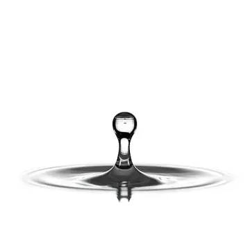 Minimal slow motion of a drop of water on plain white background, created by Ermetica7.