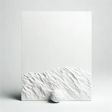 Minimalist white canva with textured material at bottom. Created by Ermetica7.