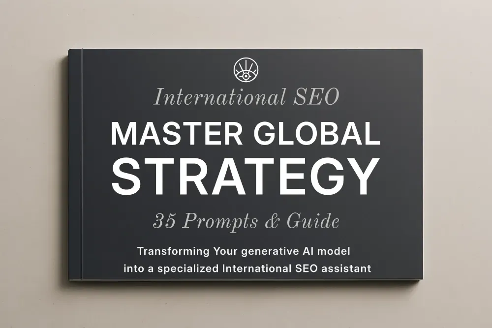 AI-powered international SEO strategy guide by Ermetica7, featuring expert prompts and e-learning insights for global digital marketing success.