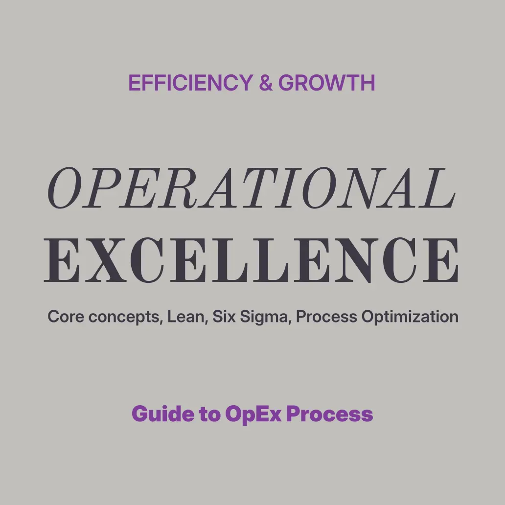 A guide to operational excellence focusing on efficiency and growth text cover.