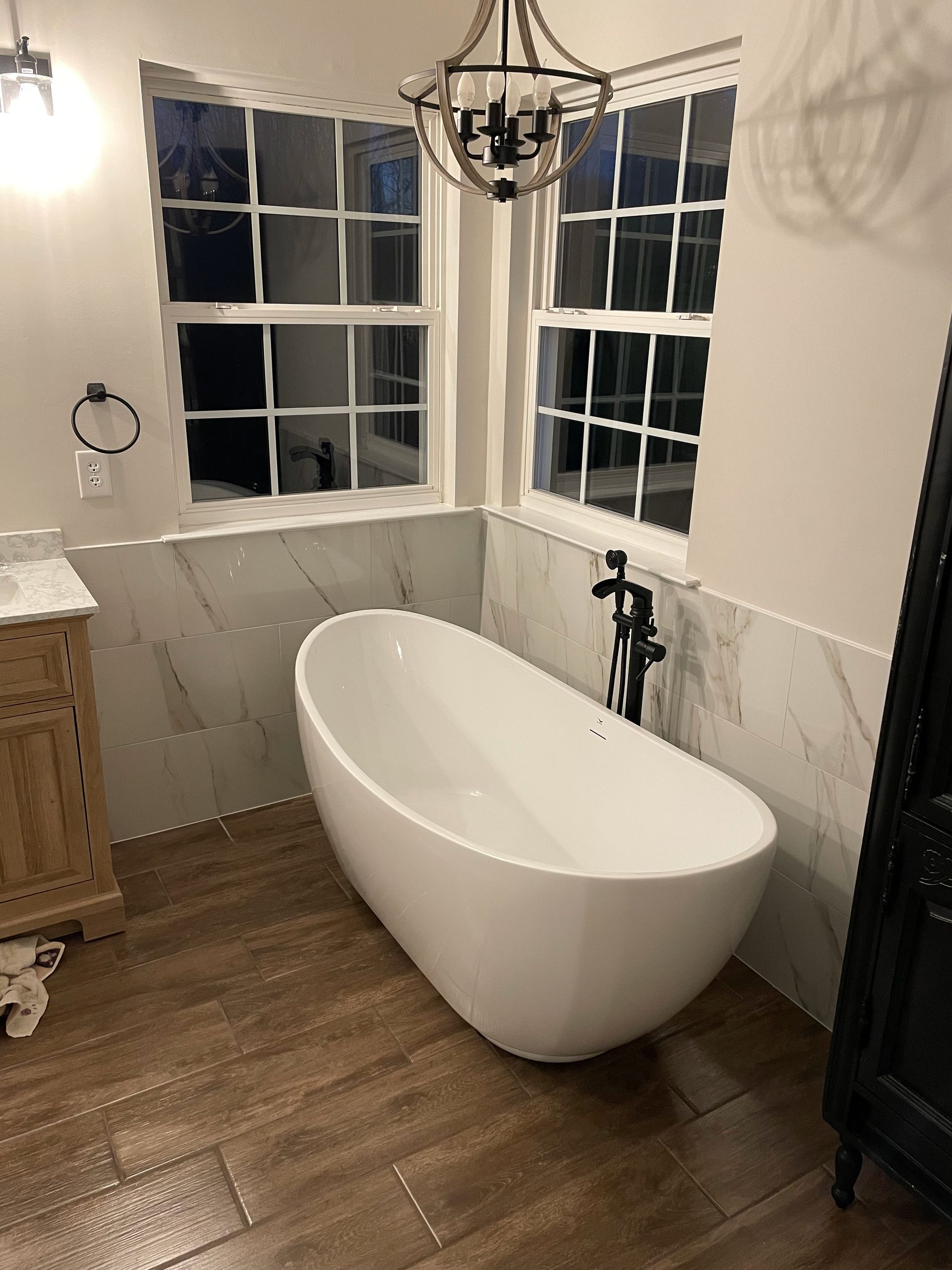 Remodeled bathroom and newly installed bath tub
