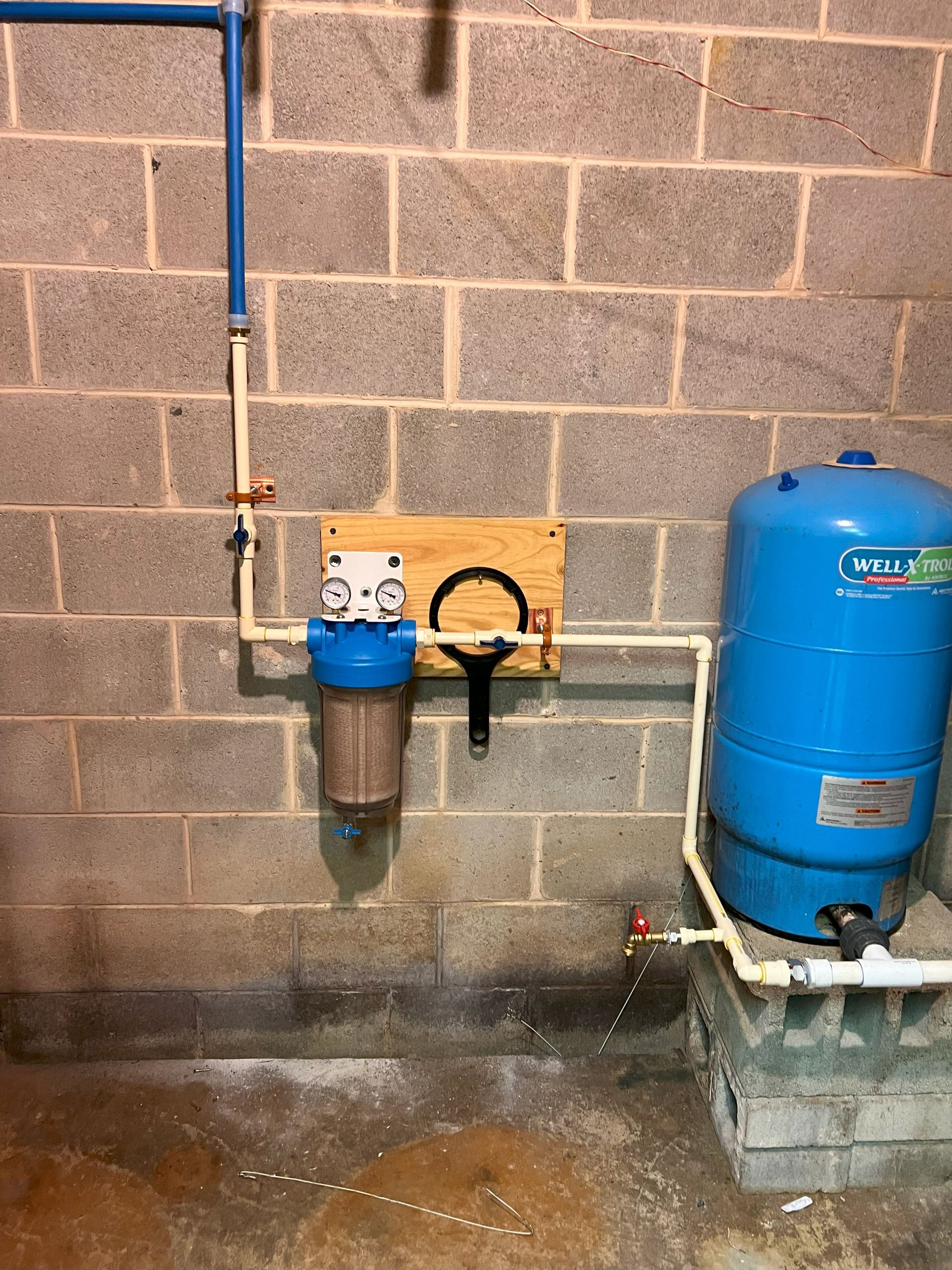 We installed a new sediment filter with a bypass and replumbed the water lines nice and neat.