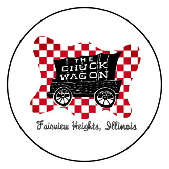 A logo for the chuck wagon in fairview heights illinois
