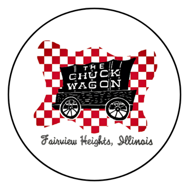 A logo for the chuck wagon in fairview heights illinois