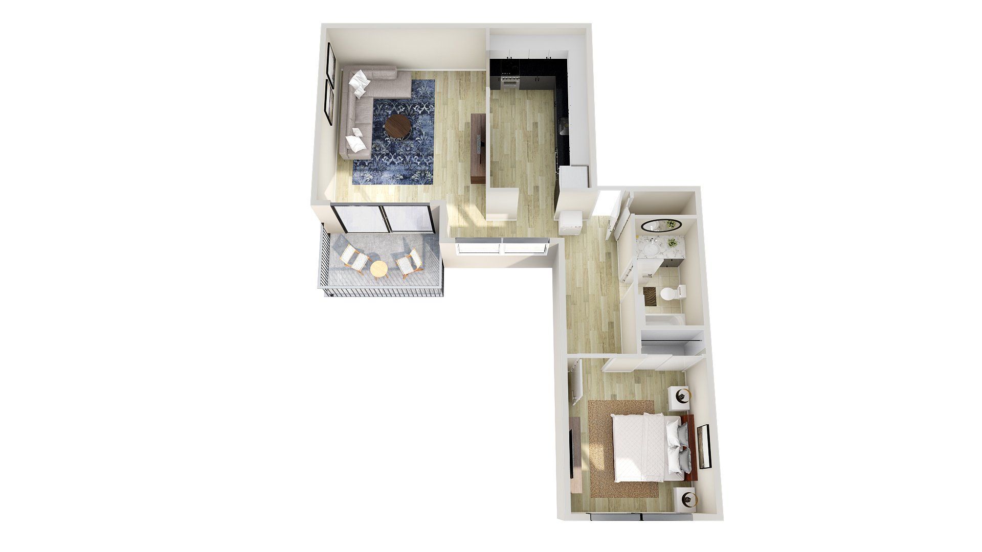 One Bed One Bath A Floor Plan