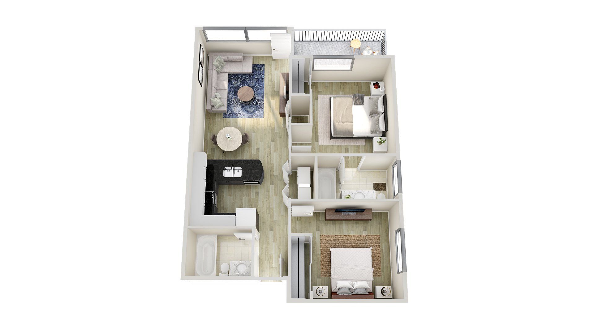 Two Bed Two Bath E Floor Plan