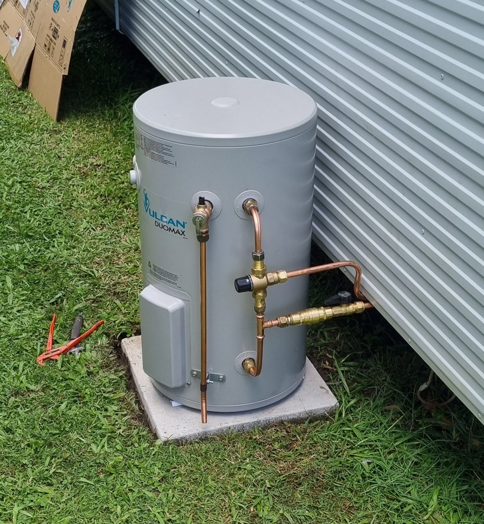 Gray Water Heater with Copper Pipes— Hills 2 Ocean Plumbing in Yamba, NSW