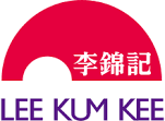 李錦記的標誌，紅色太陽形狀上方有中文字符，下方有藍色英文文字。