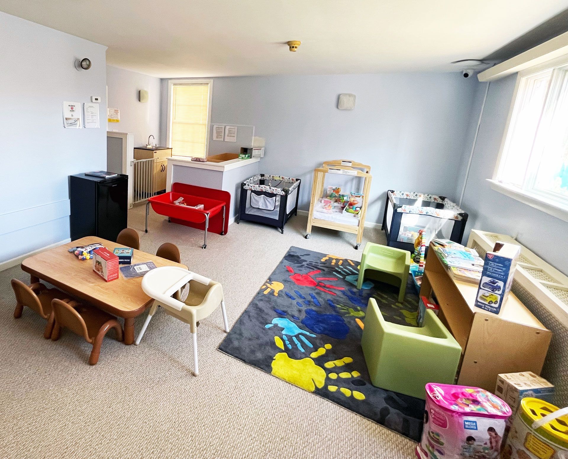 childcare room with toys