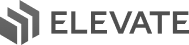 Elevate logo: gray stacked angular shapes next to the word 