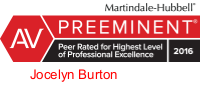 a peer rated for highest level of professional excellence award for jocelyn burton
