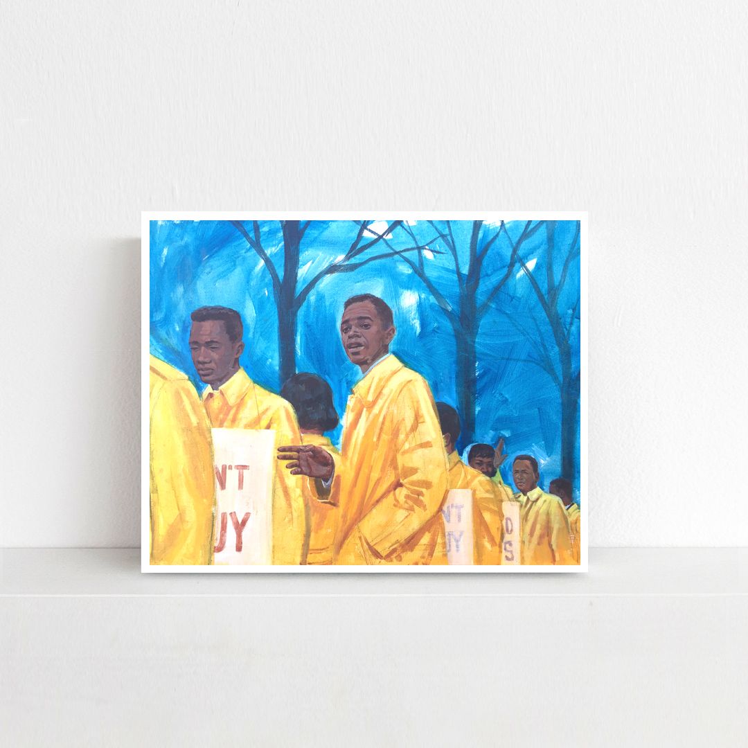 Clark College Students in Yellow Raincoats - Open Edition