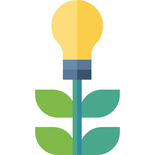 Ikone einer Pflanze mit Glühbirne