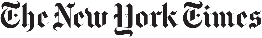 A black and white logo for the new york times