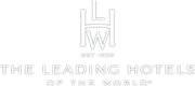 A white logo for the leading hotels of the world.