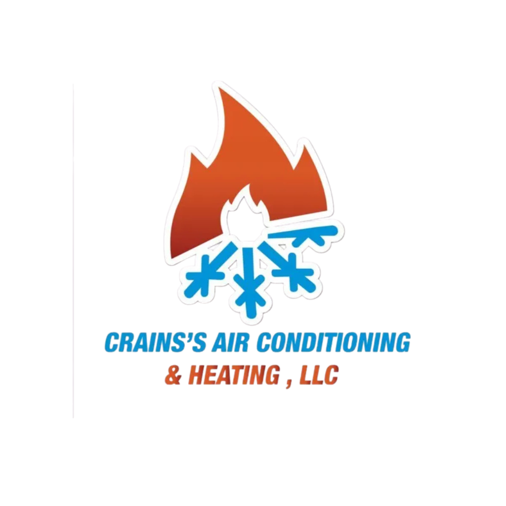 Logo for Crain's Air Conditioning & Heating, LLC: a flame and snowflake over company name.