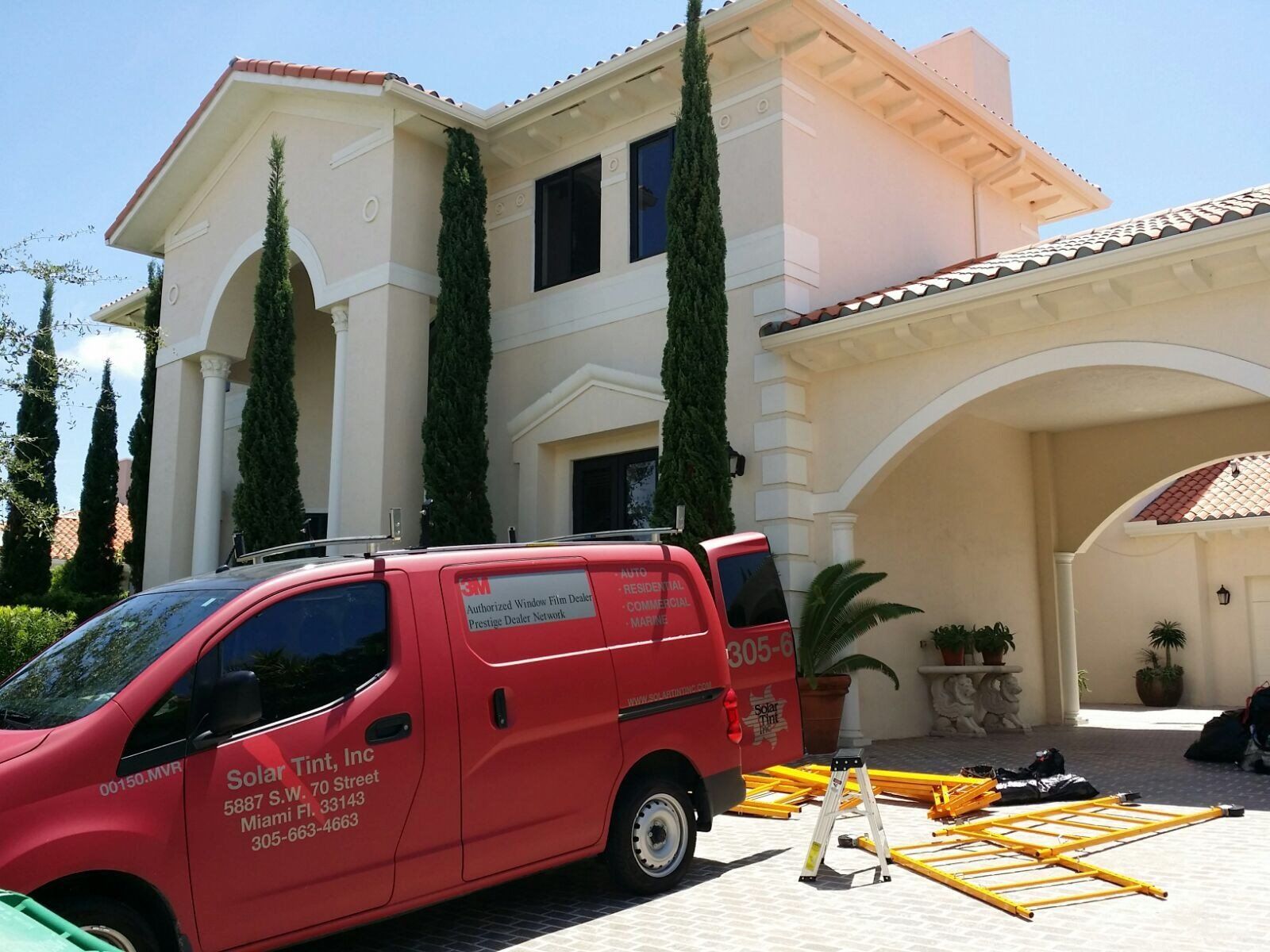 Large House With Tinted Windows — Miami, FL — Solar Tint, Inc.